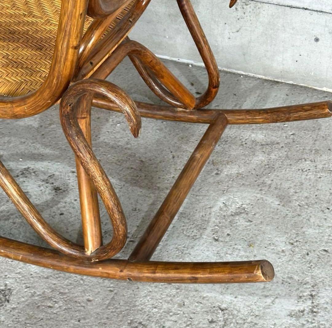 ꧁チワワ꧂ラタン ロッキングチェア　ヴィンテージ　送料込　アンティーク