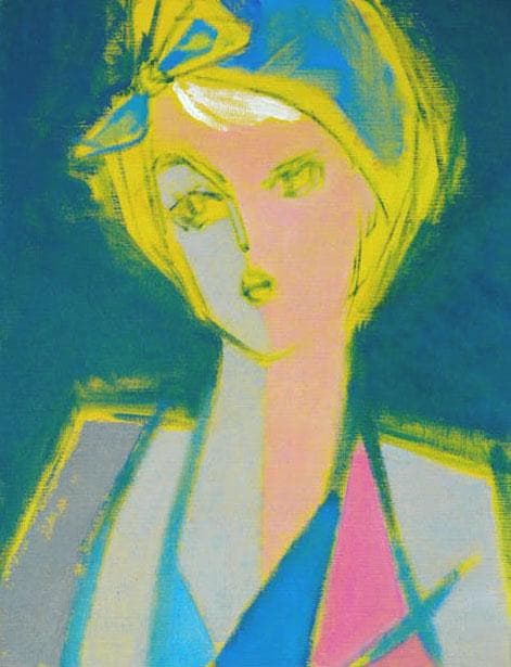 油絵 菅家令子 絵 絵画 インテリア 額付(黒) F6-080612 人物 女性