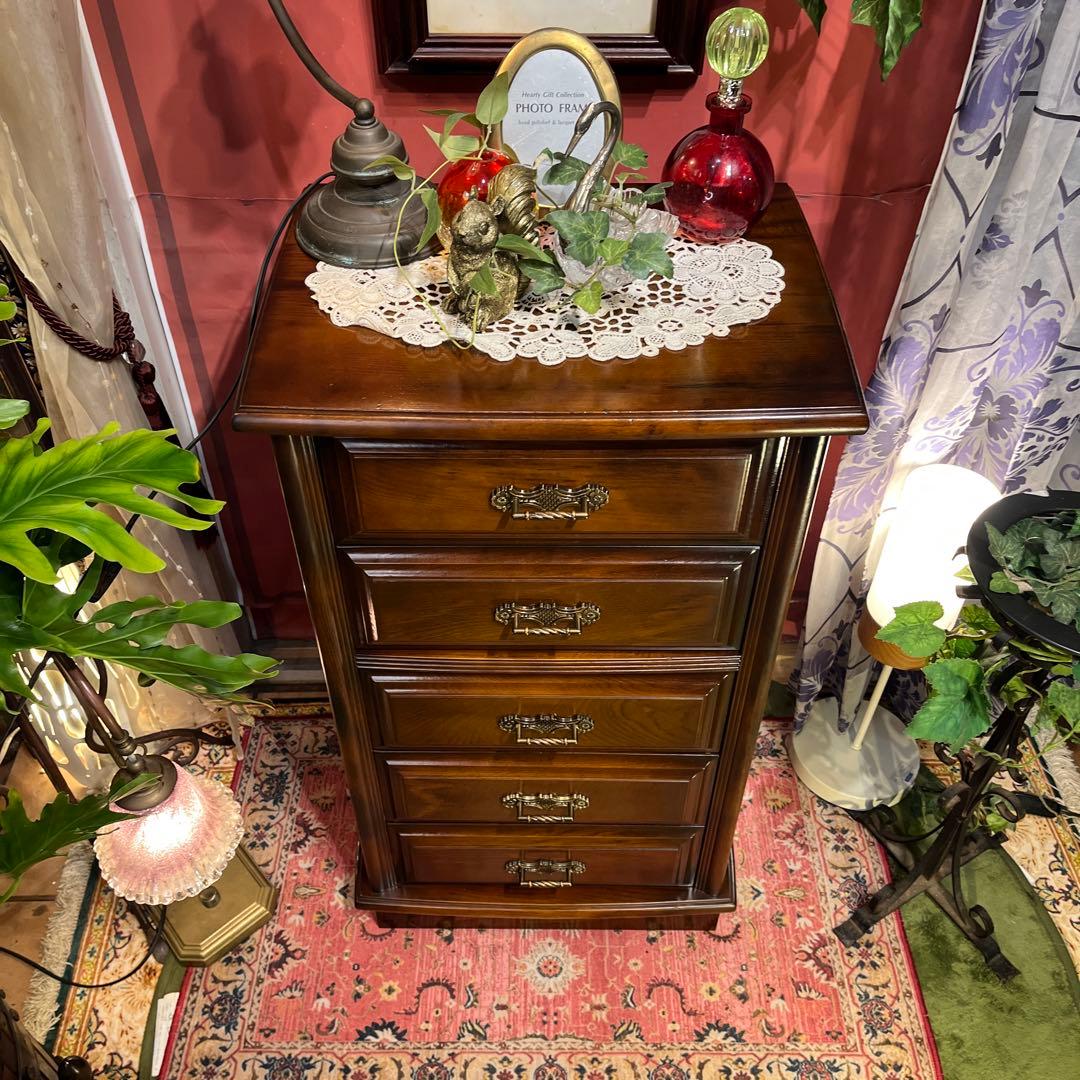 Sale アンティーク　５DR コンパクト　チェスト　キャビネット