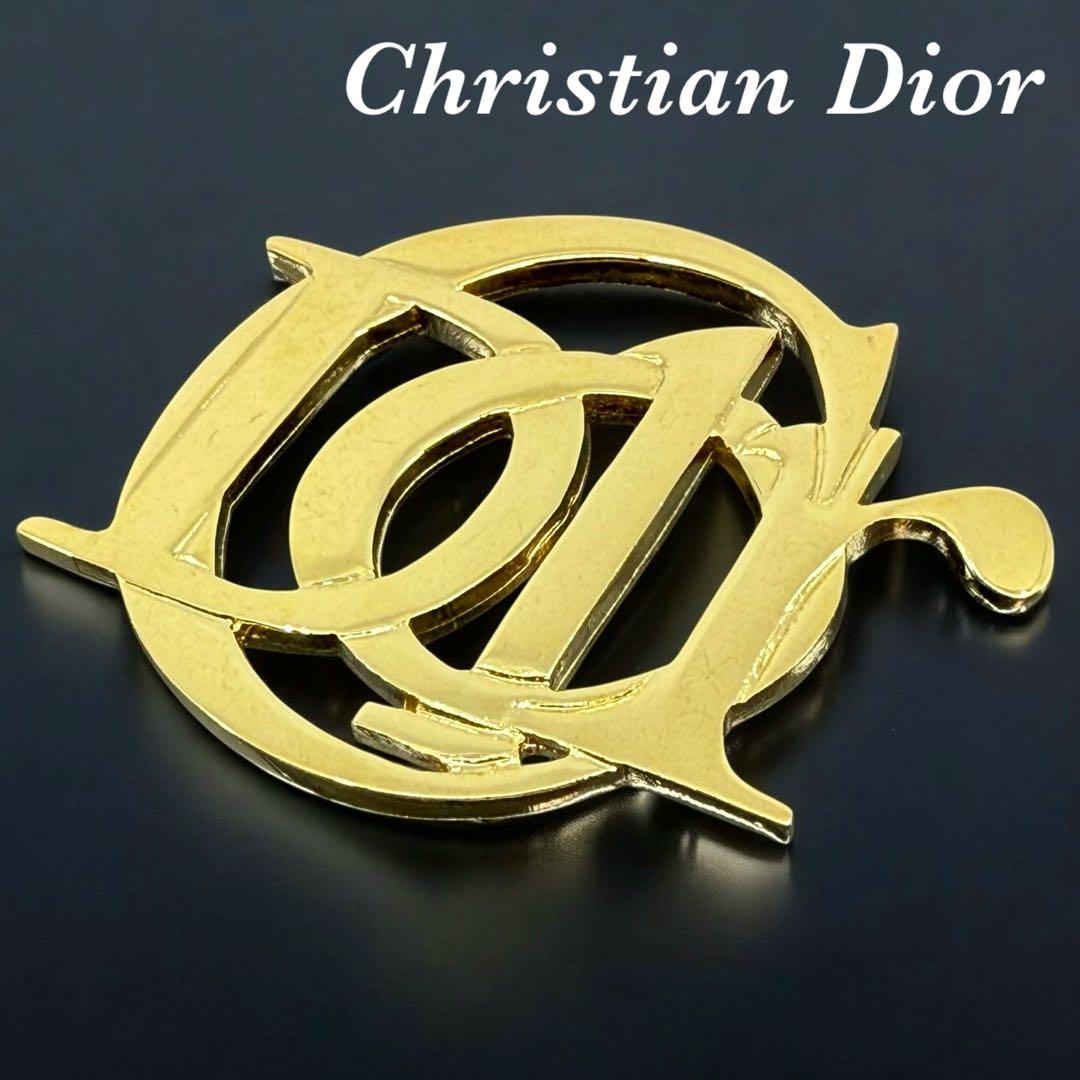【美品】ディオール　ロゴ　エンブレム　ブローチ　ゴールド