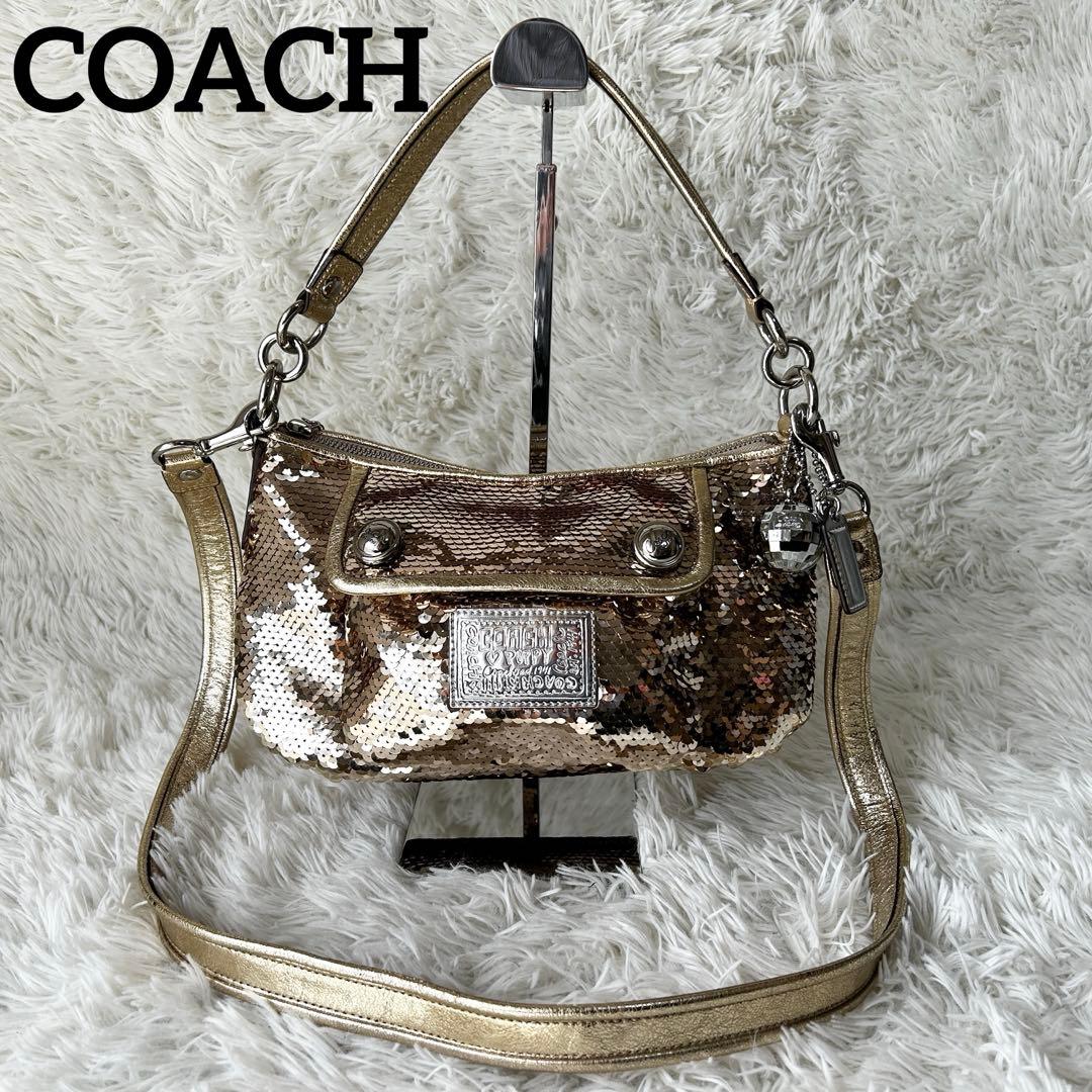 バッグ Rare Coach Poppy Sequin Spotlight 2way
