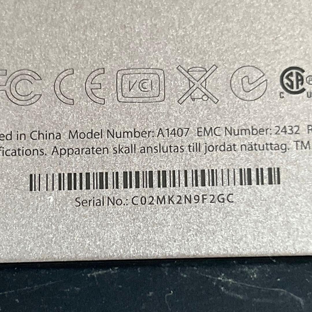 ディスプレイ・モニター本体 Apple Thunderbolt Display A1407 MC914J