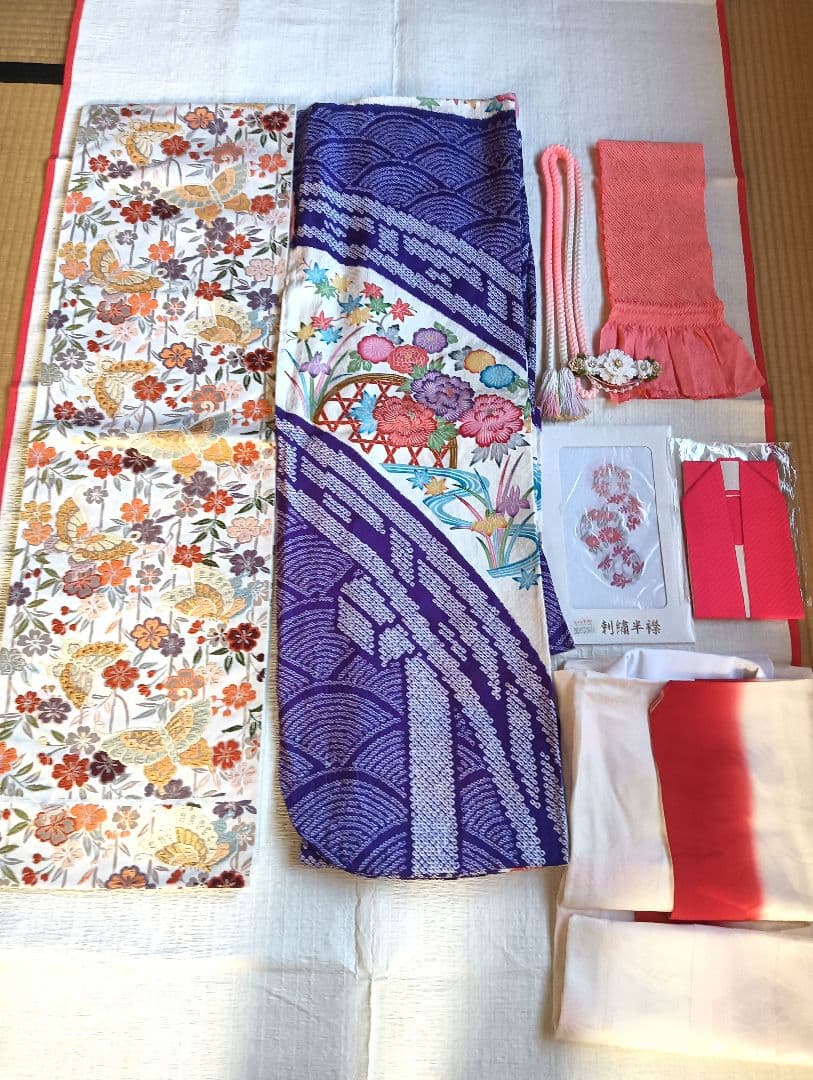 なっちゃん　振袖フルセット　絞りに型染　古典柄　美品　トールサイズ