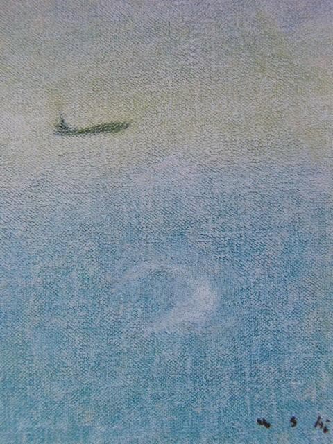 牛島憲之、「灯台のある島」、希少な額装用画集より、新品高級額装付