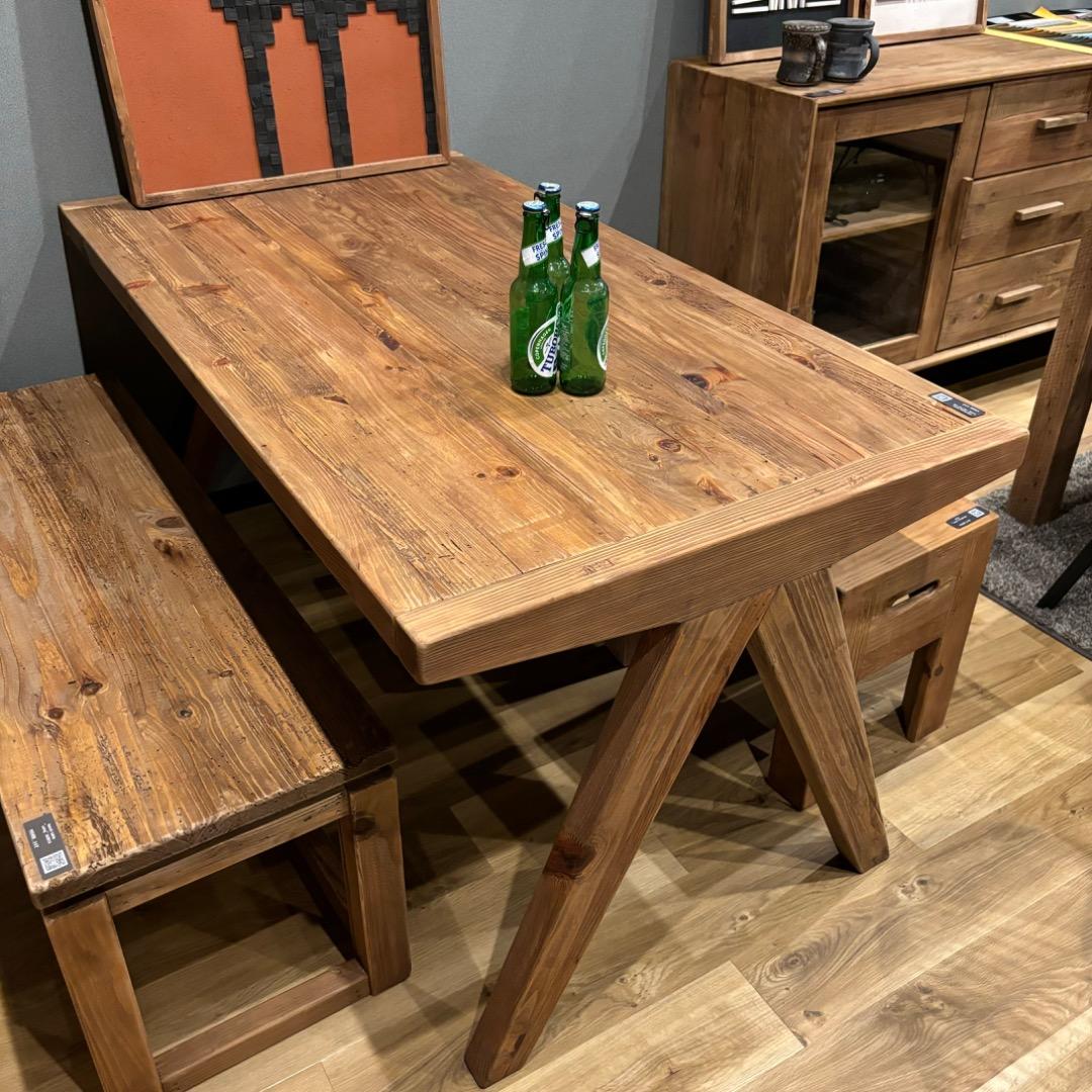 古木　テーブル　古材　北欧　アンティーク　レトロ　机　お洒落　木製　ヴィンテージ