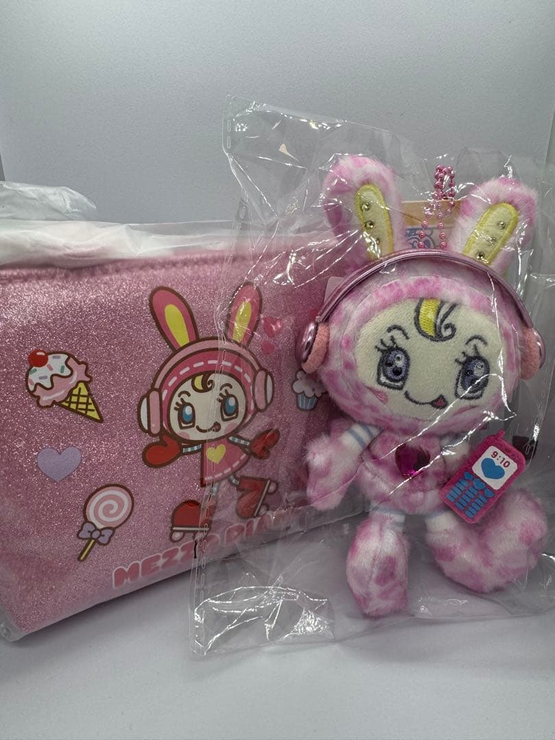 ベリエちゃん　レオパード　ぬいぐるみ　ポーチ　ピンク　ナルミヤ　メゾピアノ