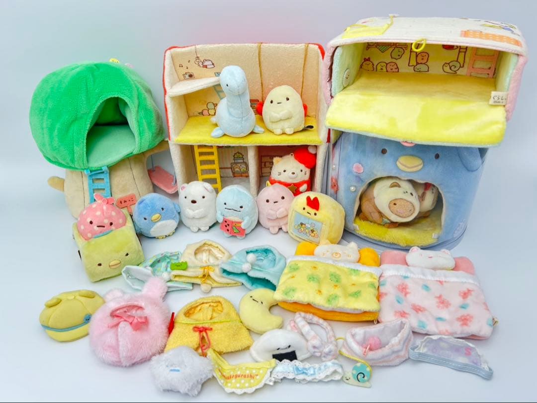 すみっコぐらし ぬいぐるみ＆おうち まとめ売り 大量セット ハウス 着せ替え