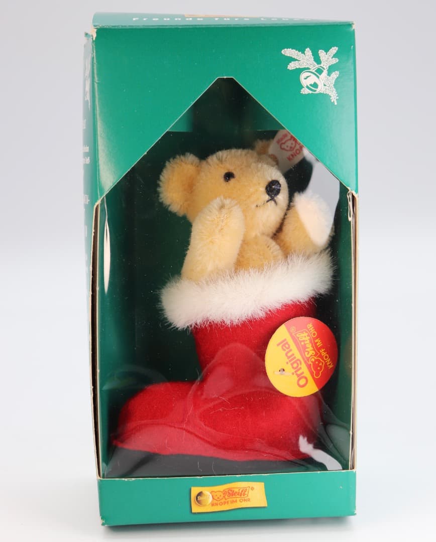 Steiff クリスマスブーツの中の小さなテディベア10cm 2000年度製品