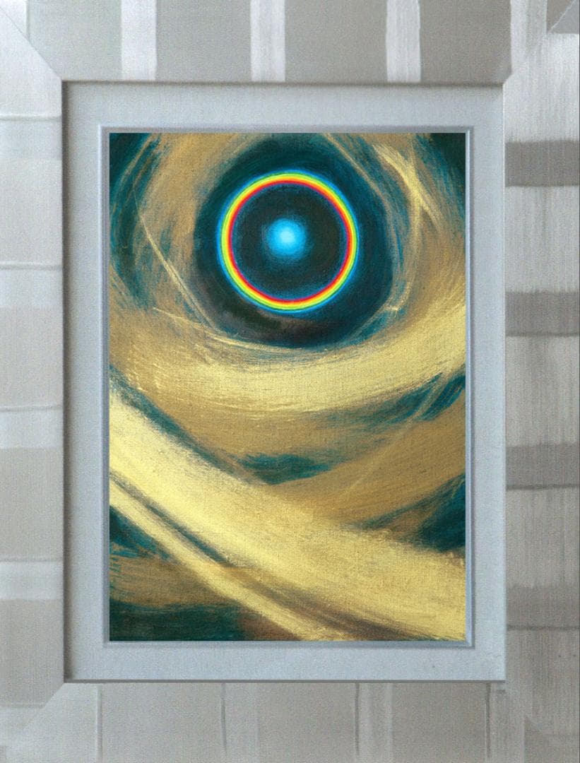 油絵 菅家令子 絵 絵画インテリア額付(銀) F4-G232023 風景祈り希望