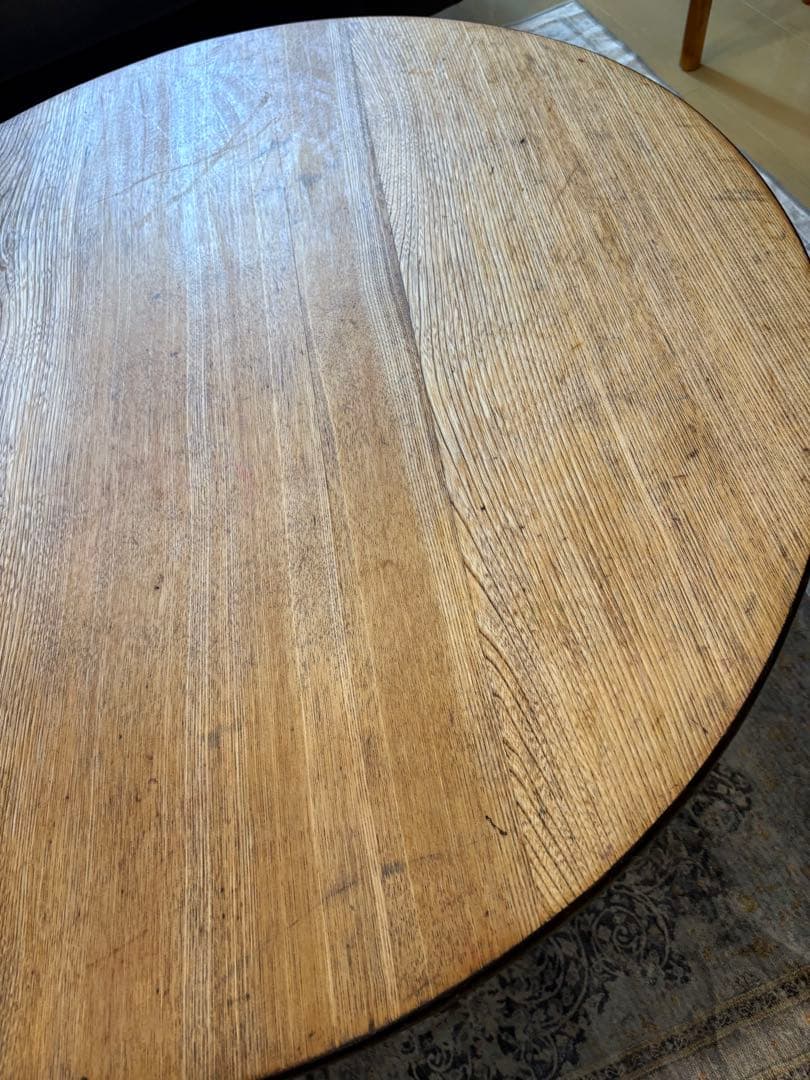 昭和アンティーク　木製ちゃぶ台　丸テーブル　折りたたみ　レトロ