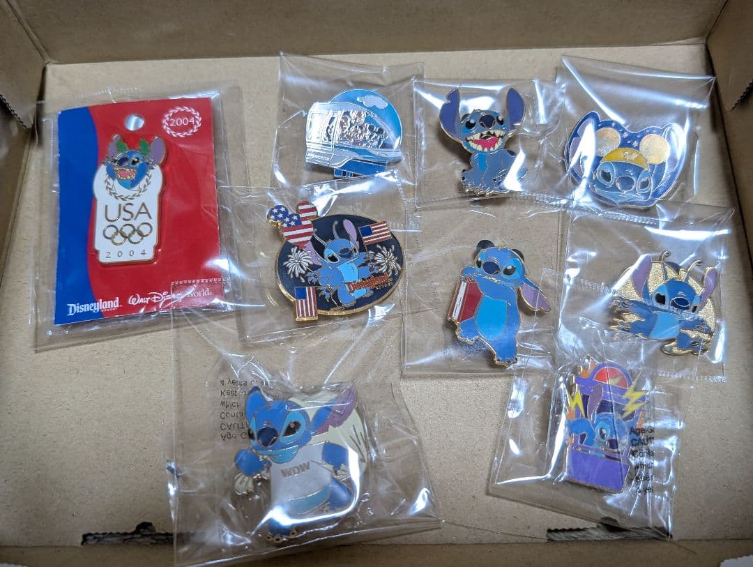 DLR　カリフォルニアディズニーランド　スティッチ　ピンバッジ　アテネ　セット