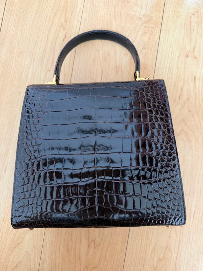 クロコダイルハンドバック　JRA276 ブラウン