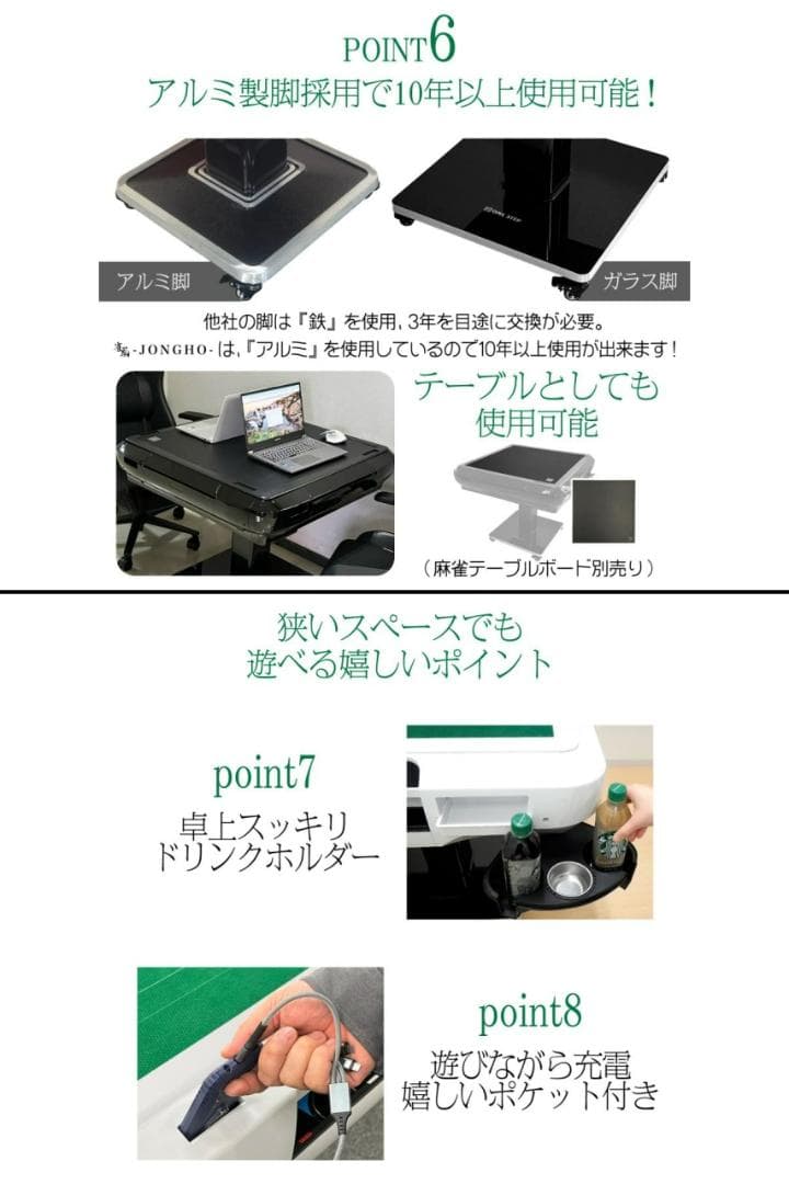 全自動 麻雀卓 点数表示 麻雀台 アルミ脚 折りたたみ 家庭用（ホワイト）