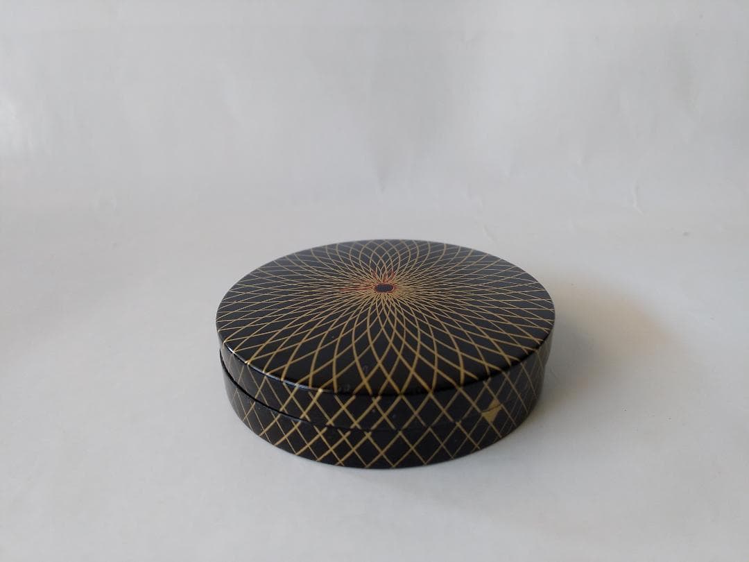 網代香合 二宮閑山 作 共箱 漆器 漆芸 香合 抹茶 茶道具 新品 未使用品
