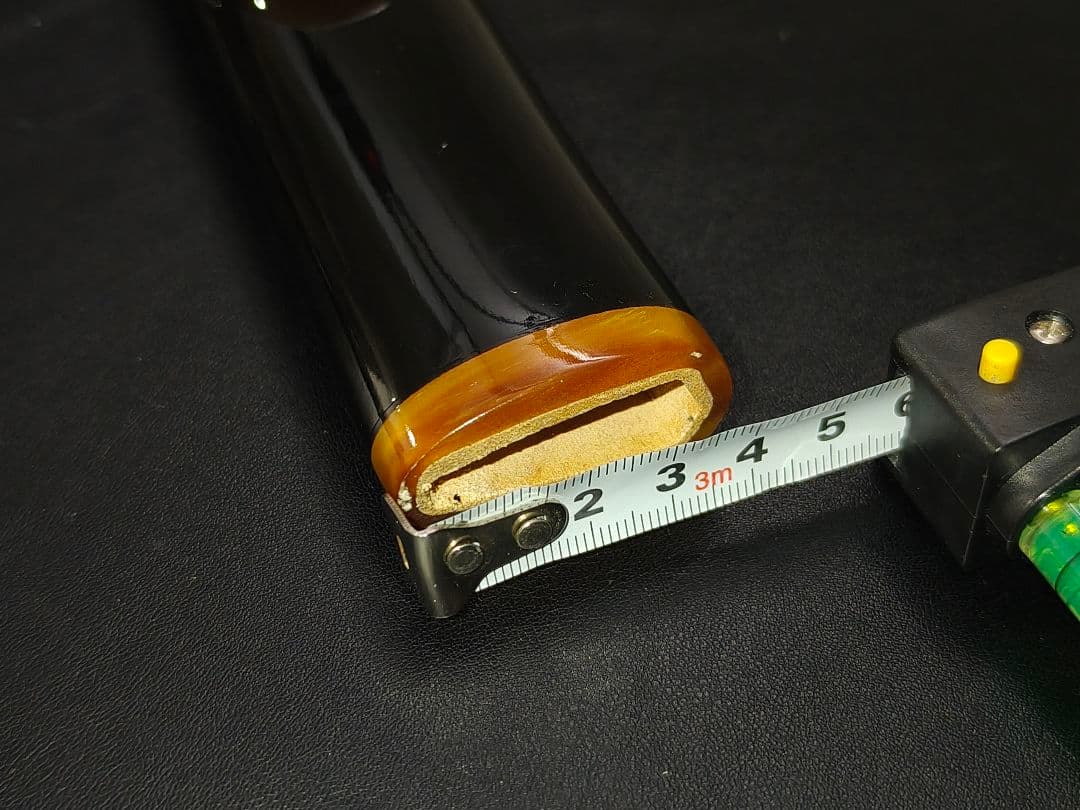 日本刀鞘　牛角黒色鞘　大刀　打刀　日本刀　刀装具　栗形　武道具　刀剣美術