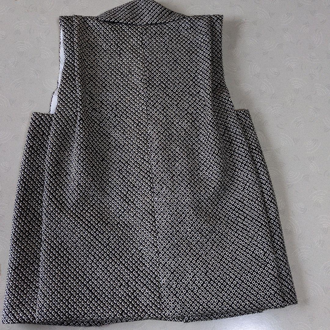 七五三３歳正絹総絞り手縫いの被布（中綿無し）黒色