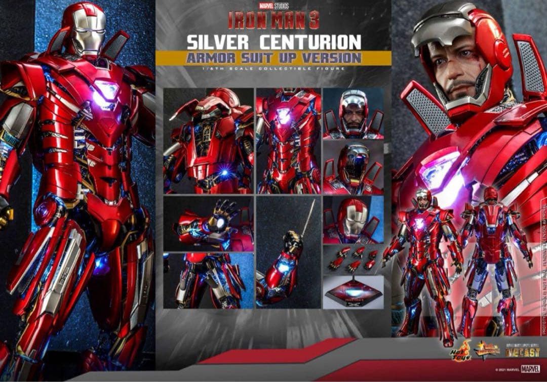 「新品未開封」ホットトイズ アイアンマン3シルバー・センチュリオンHOTTOYS