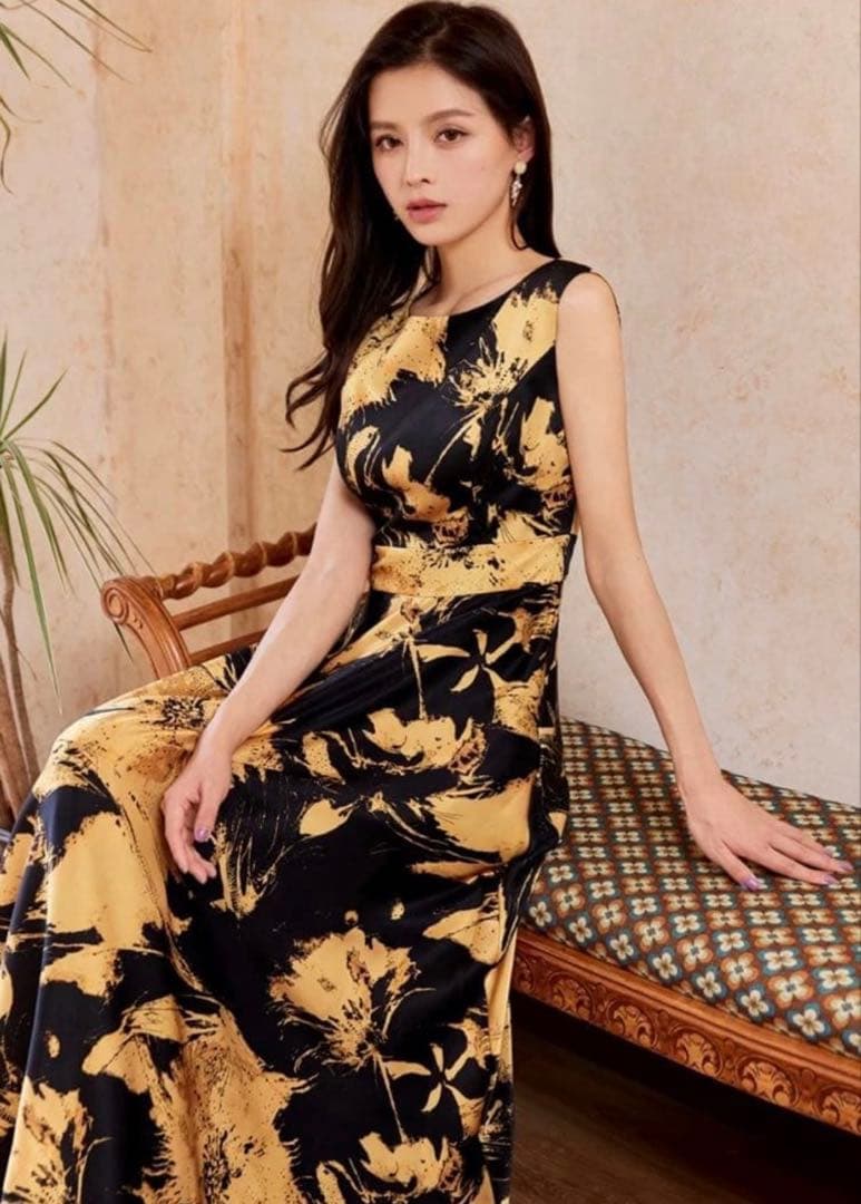 GINZA COUTURE 花柄マキシドレス