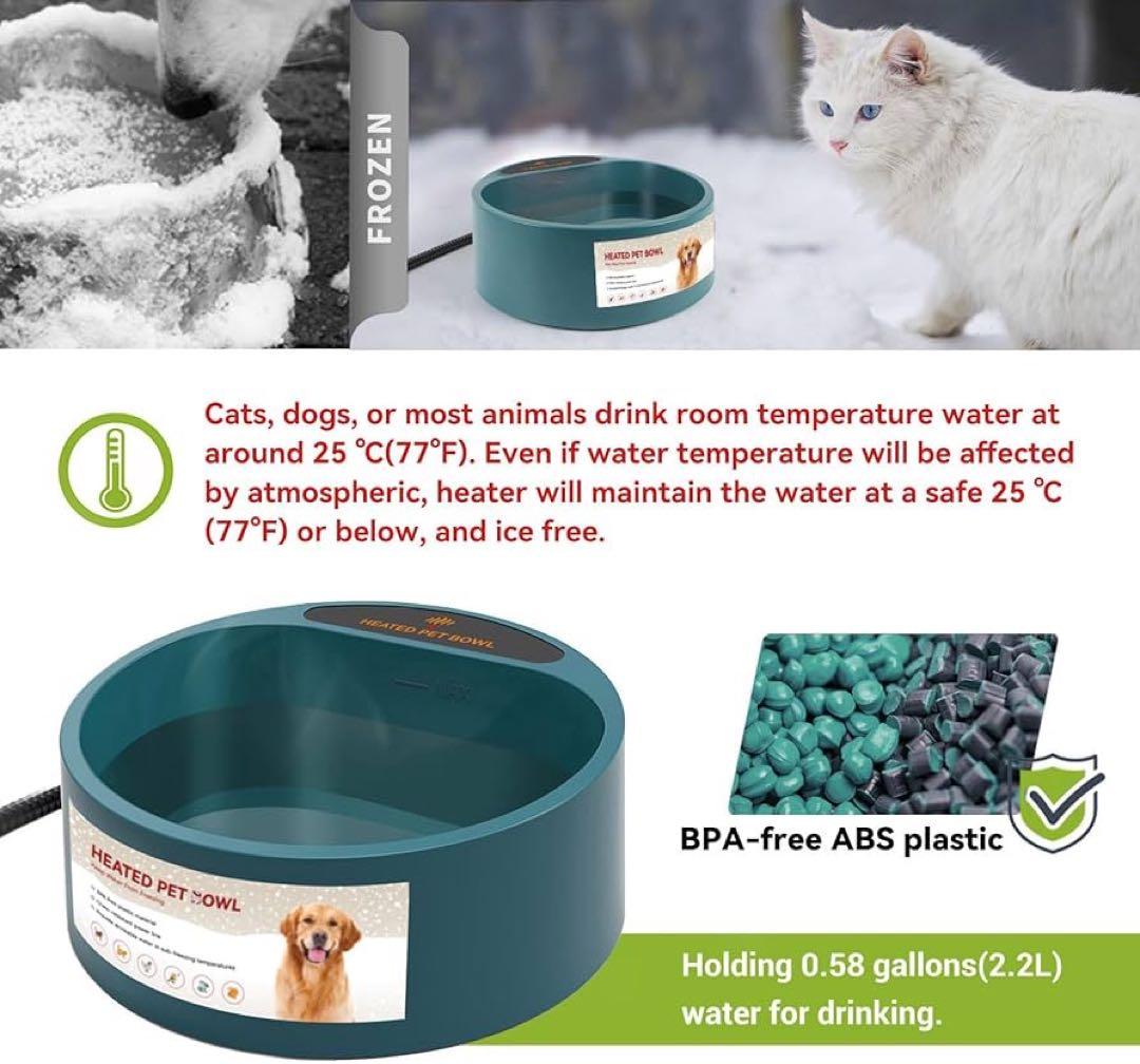 ❣️未使用❣️ Namsan 加熱ペットボウル 加熱 給水器犬猫水飲み器室内用屋外用