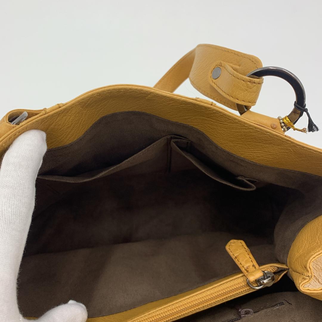 未使用品 RACINE オーストリッチ ハンドバッグ クイルマーク エキゾチック