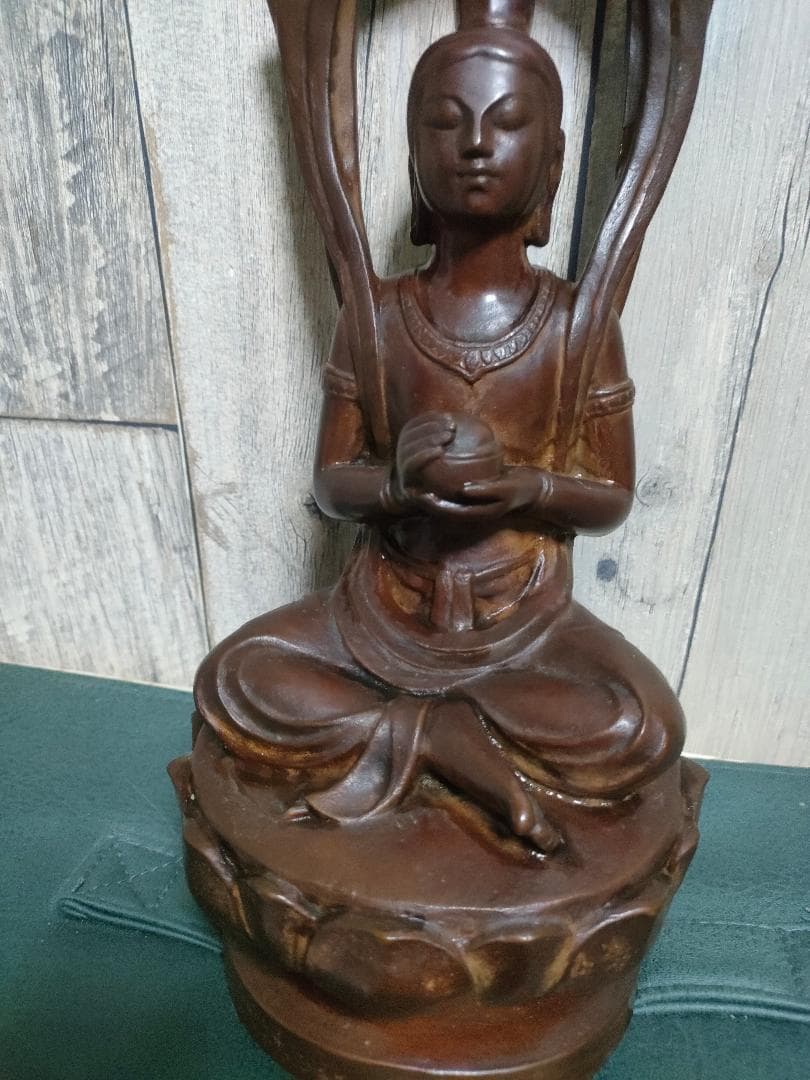 洞澤今朝夫 観音菩薩坐像 ブロンズ像 銅像 42cm 仏像