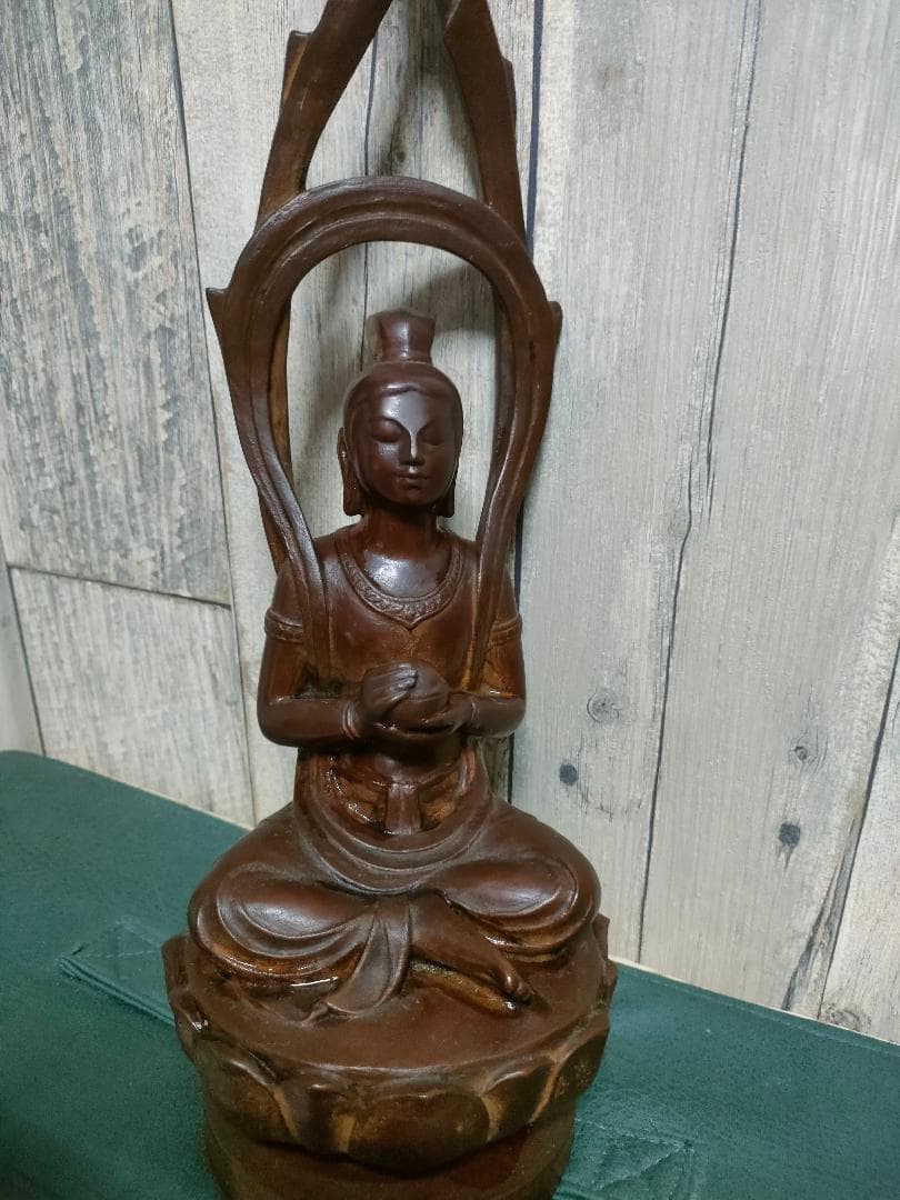 洞澤今朝夫 観音菩薩坐像 ブロンズ像 銅像 42cm 仏像