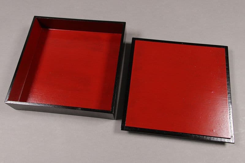 漆芸 山田平安堂 二代 呉藤友乗 花篭蒔絵 蓋物 五点 弁当箱 共箱 M837