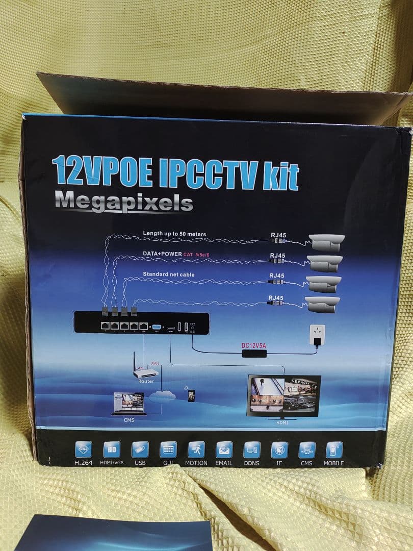 新品 ワイヤレス 防犯カメラキット カメラx4 チューナー スマホ操作可能