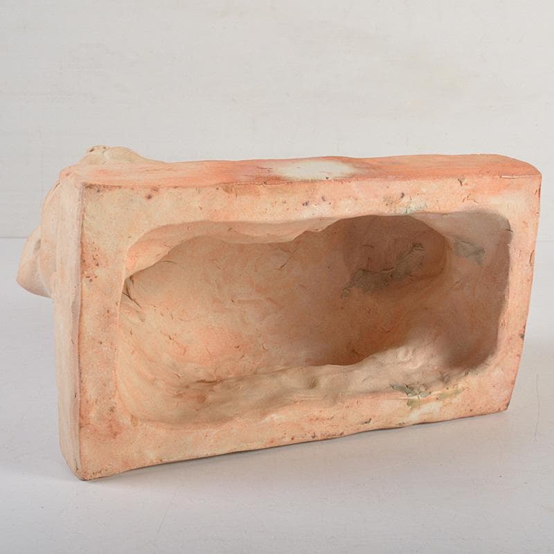 備前焼　落雁窯　古備前　白備前　猫　置物　M　R7152