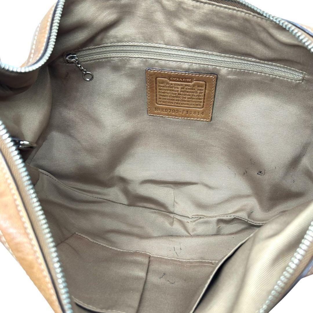 良品 759 コーチ ホーボー ワンショルダーバッグ レザー ブラウン