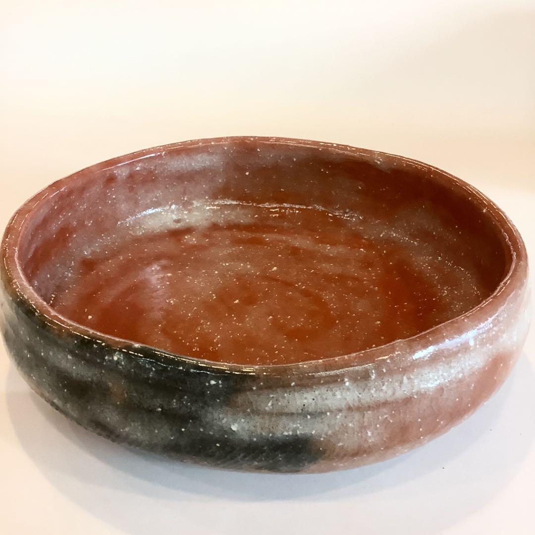 【茶道具】赤楽　灰器　吉村楽入作