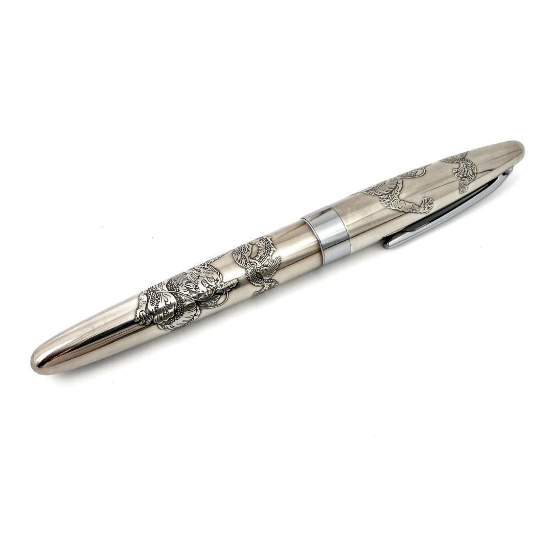 【希少・美品】パイロット PILOT 万年筆　四爪龍 シルバー925 14金