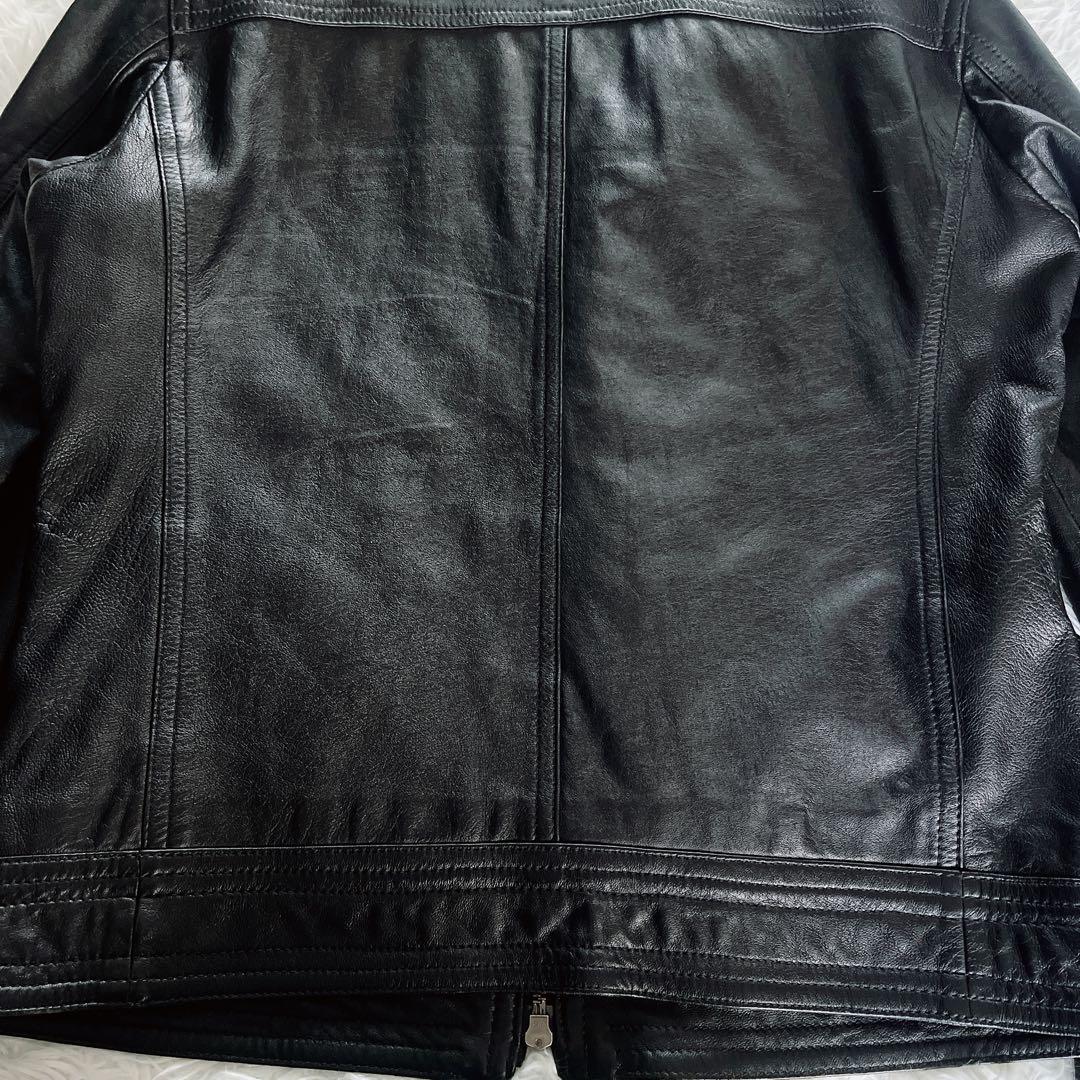 【BLACKLABEL CRESTBRIDGE】ライダースジャケット 羊革 黒M