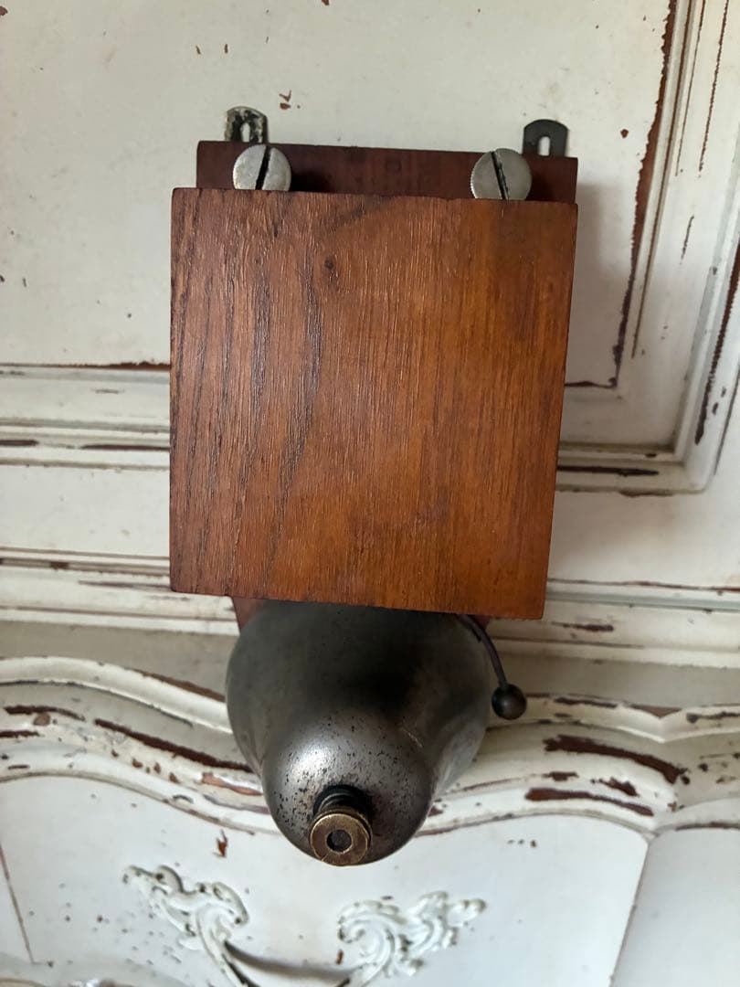 フランス　アンティーク　壁掛け式　電話機用　ベル　木製　呼び鈴　Bell レア