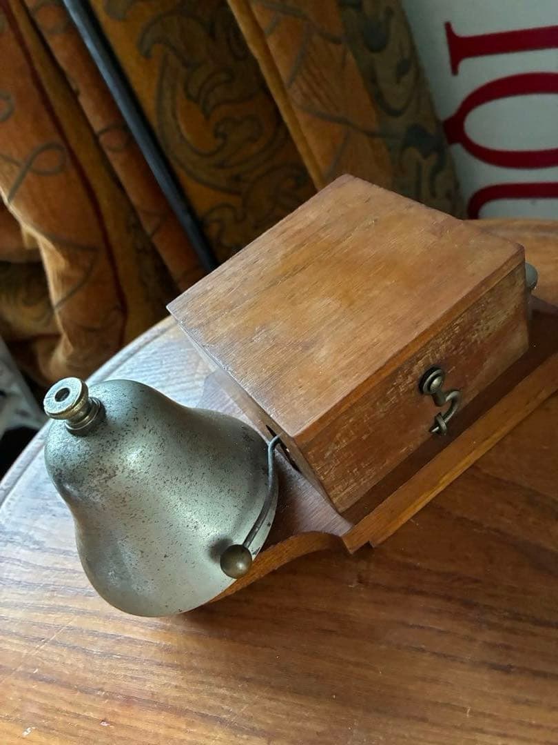 フランス　アンティーク　壁掛け式　電話機用　ベル　木製　呼び鈴　Bell レア