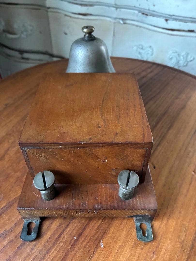 フランス　アンティーク　壁掛け式　電話機用　ベル　木製　呼び鈴　Bell レア