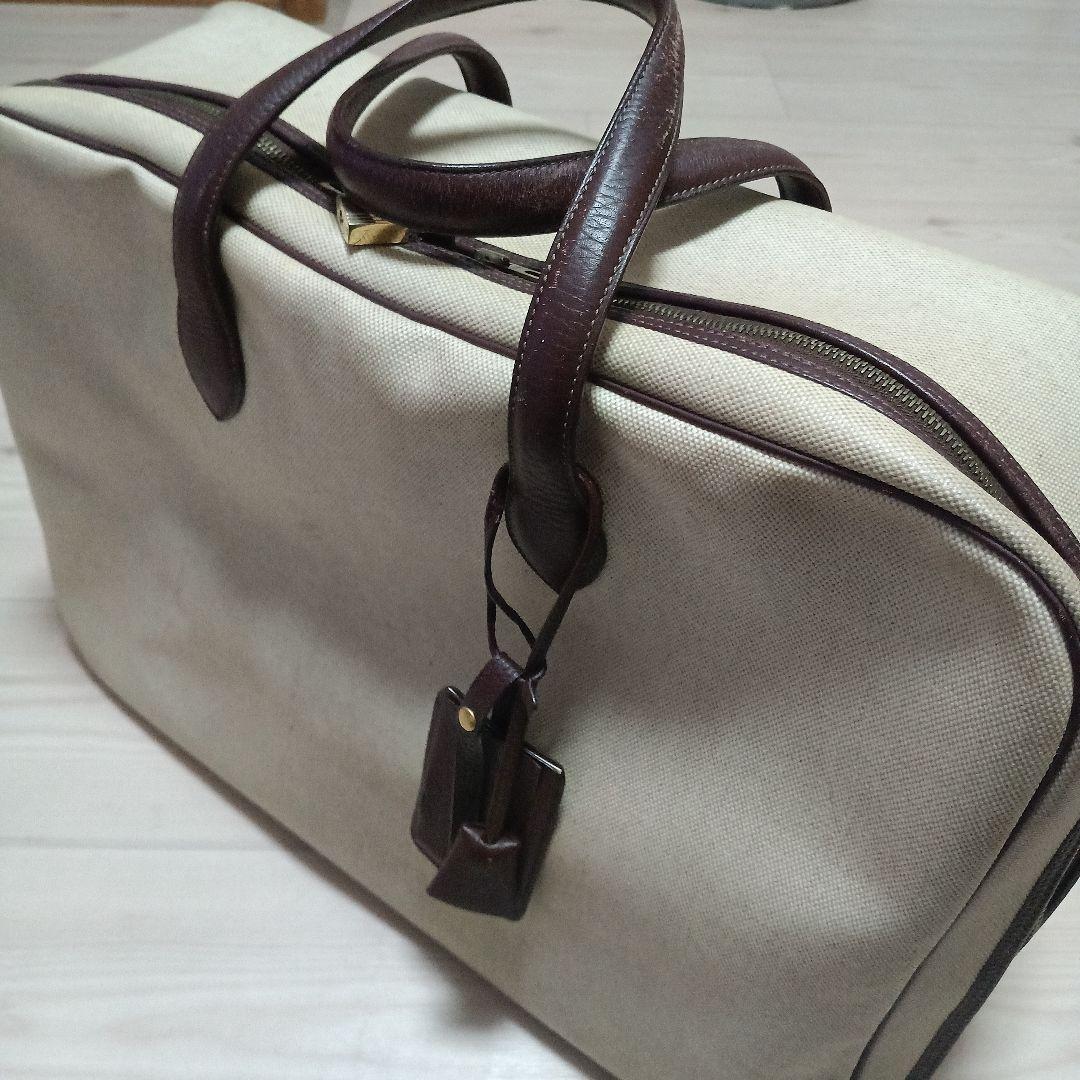 HERMES ヴィクトリア50 ボストンバッグ ベージュ