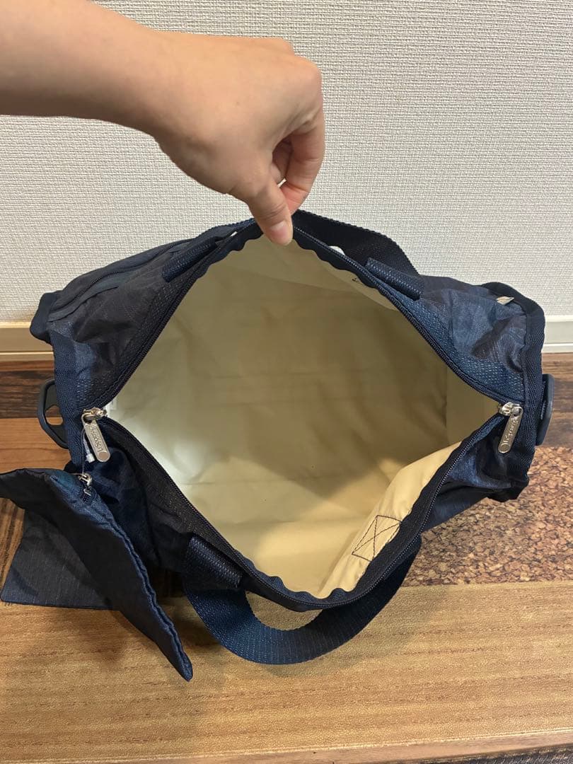 新品　レスポートサック ボストンバッグ　濃いデニムブルー×ネイビー