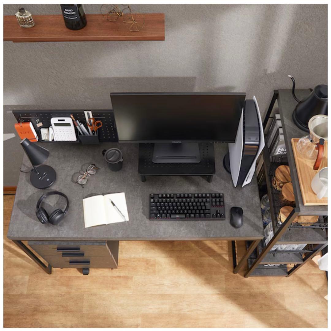 ニトリ　デスク　ステイン　SN01-120 DGY グレー