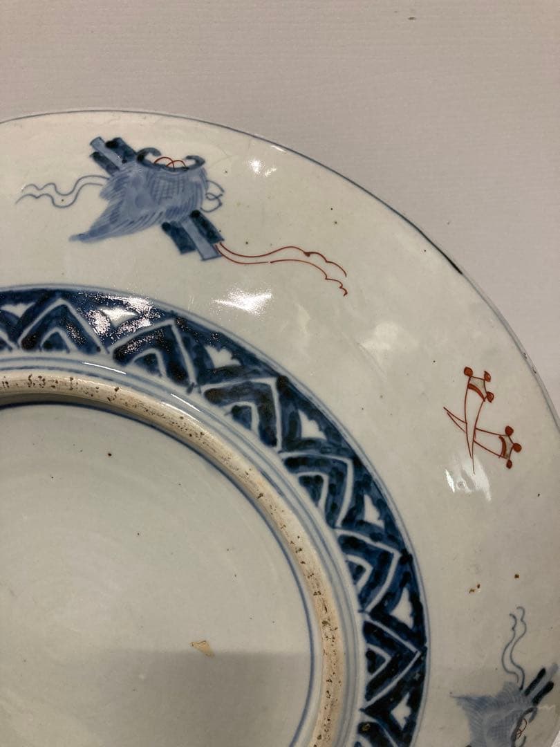 Lemon様★江戸時代 美術品 古伊万里 川に鯉に図 約46.5㎝ 飾り大皿