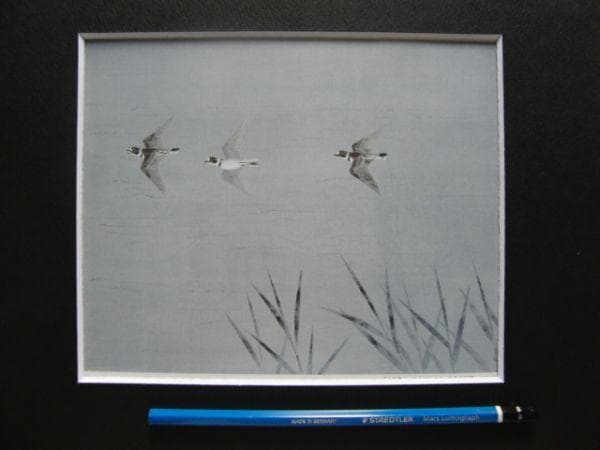 上村 敦之 【小千鳥】 希少画集画、状態良好、新品高級額装付