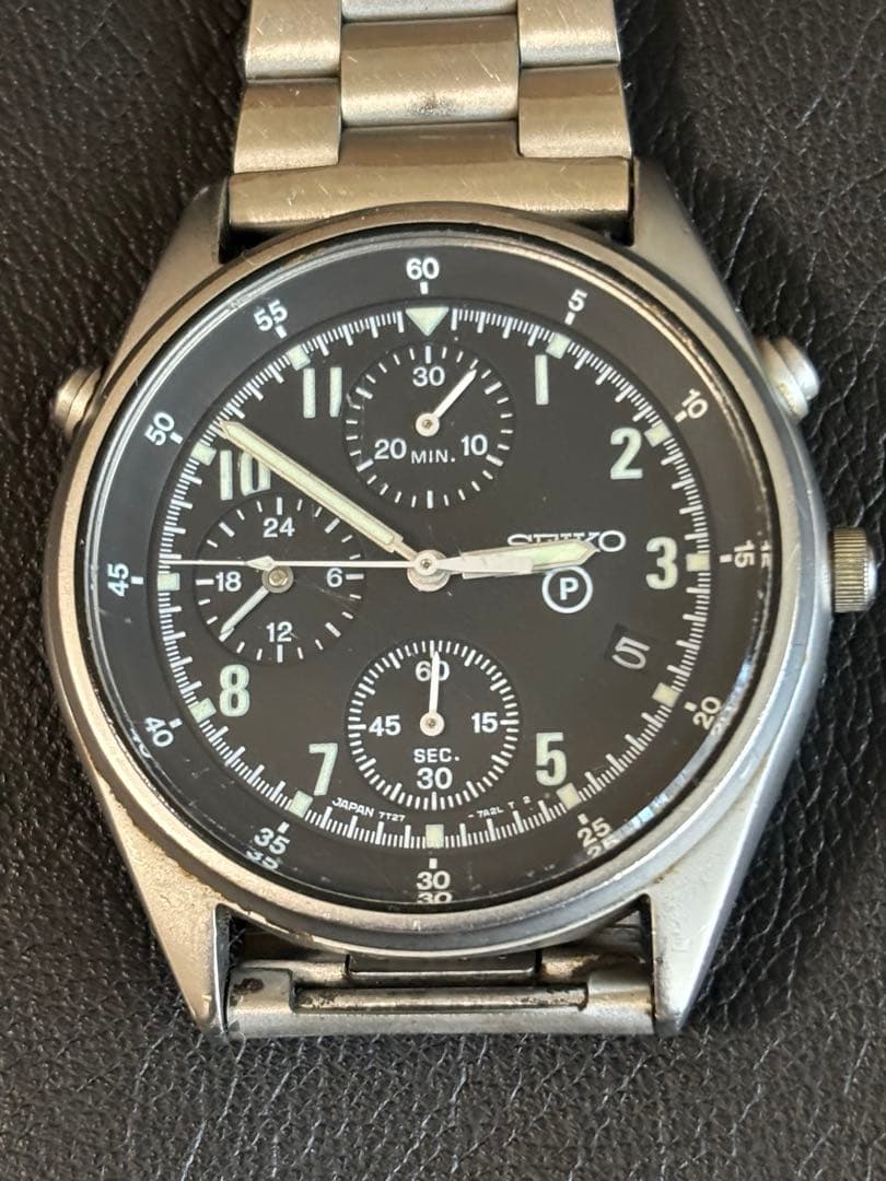 希少 SEIKO セイコー ミリタリー クロノグラフ 稼動品