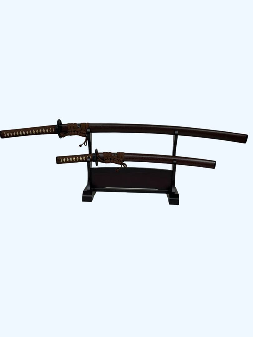 模造刀 刀 日本刀 武具 大小2本セット　鶴透かし鍔　美品 コレクション