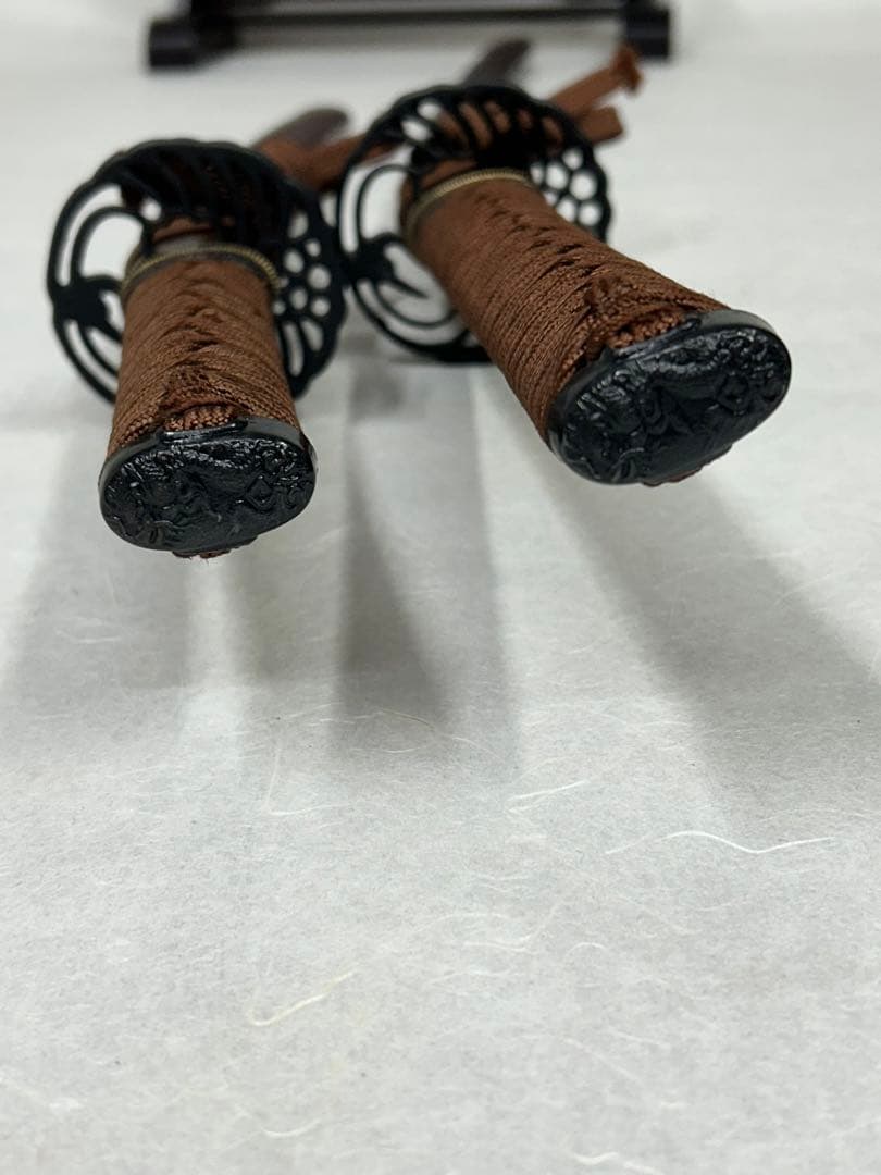 模造刀 刀 日本刀 武具 大小2本セット　鶴透かし鍔　美品 コレクション