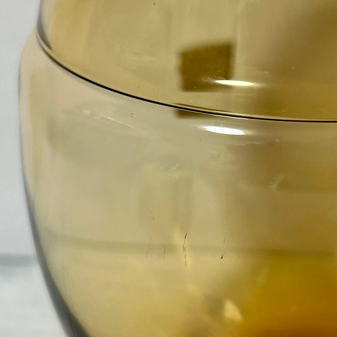 希少 KAGAMI CRYSTAL キャンディポット アンバー 琥珀 ガラス