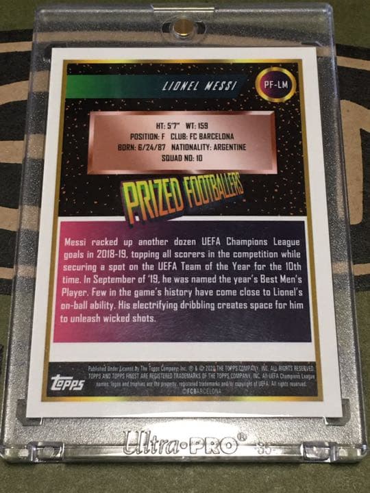 【祝MVP／50シリ】Finest CL／messi サッカーカード