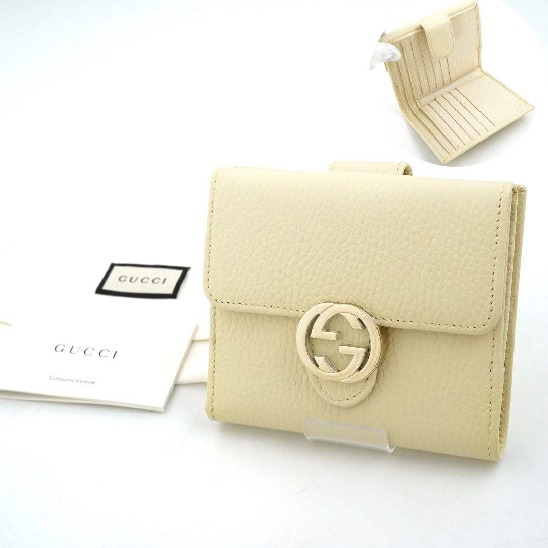 ✨未使用展示品✨　GUCCI ミニ財布　インターロッキング　GGロゴ　二つ折り