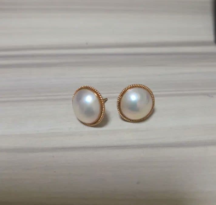 パール k18ゴールド スタッドピアス