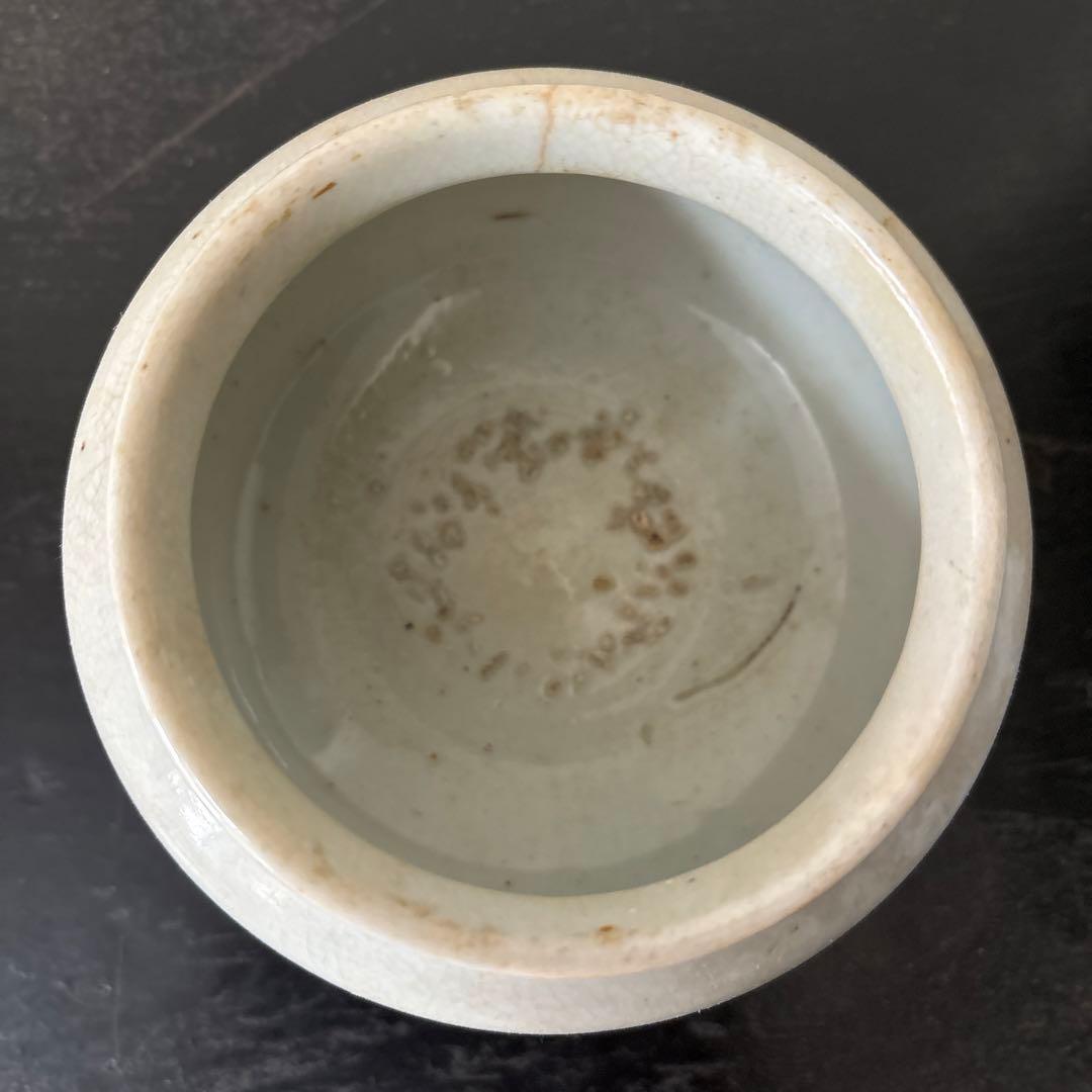 李朝壷　白磁　丸壷　塩笥壺　韓国オンギ.骨董品.スッカラ.アンティーク.立原正秋