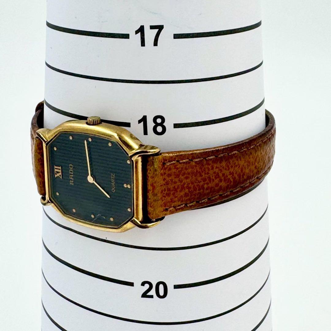【新品電池】RADO オクタゴン ゴールド ブラック文字盤 ビンテージ 腕時計